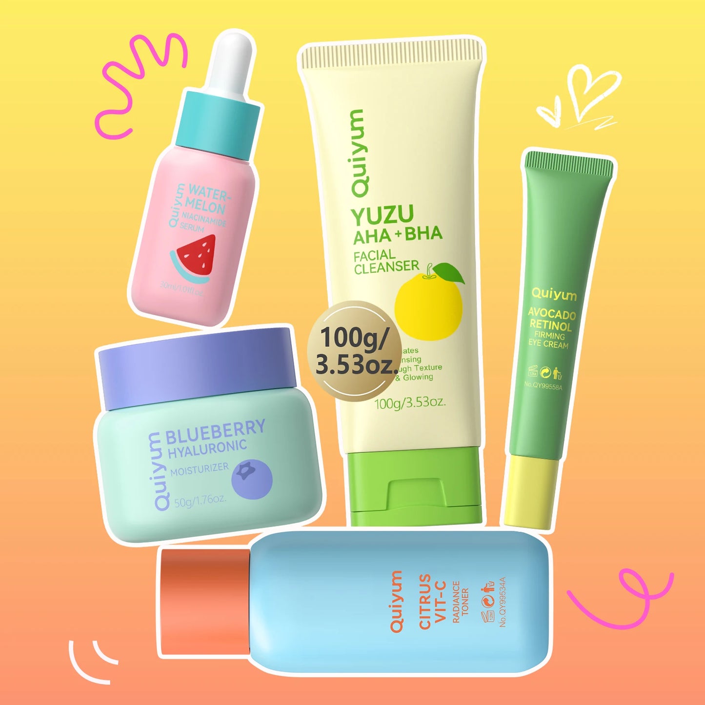 QUIYUM Fruit Fresh Collection Skincare Set Brightening Hydration