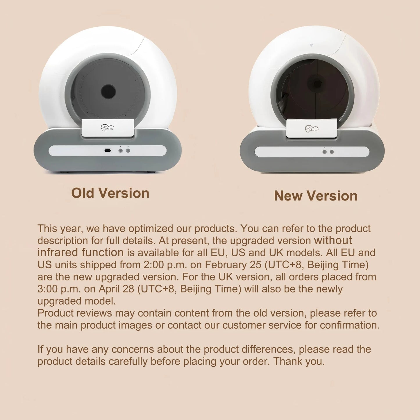 DOEL Self-Cleaning Cat Litter Box App Control 2.4G WiFi