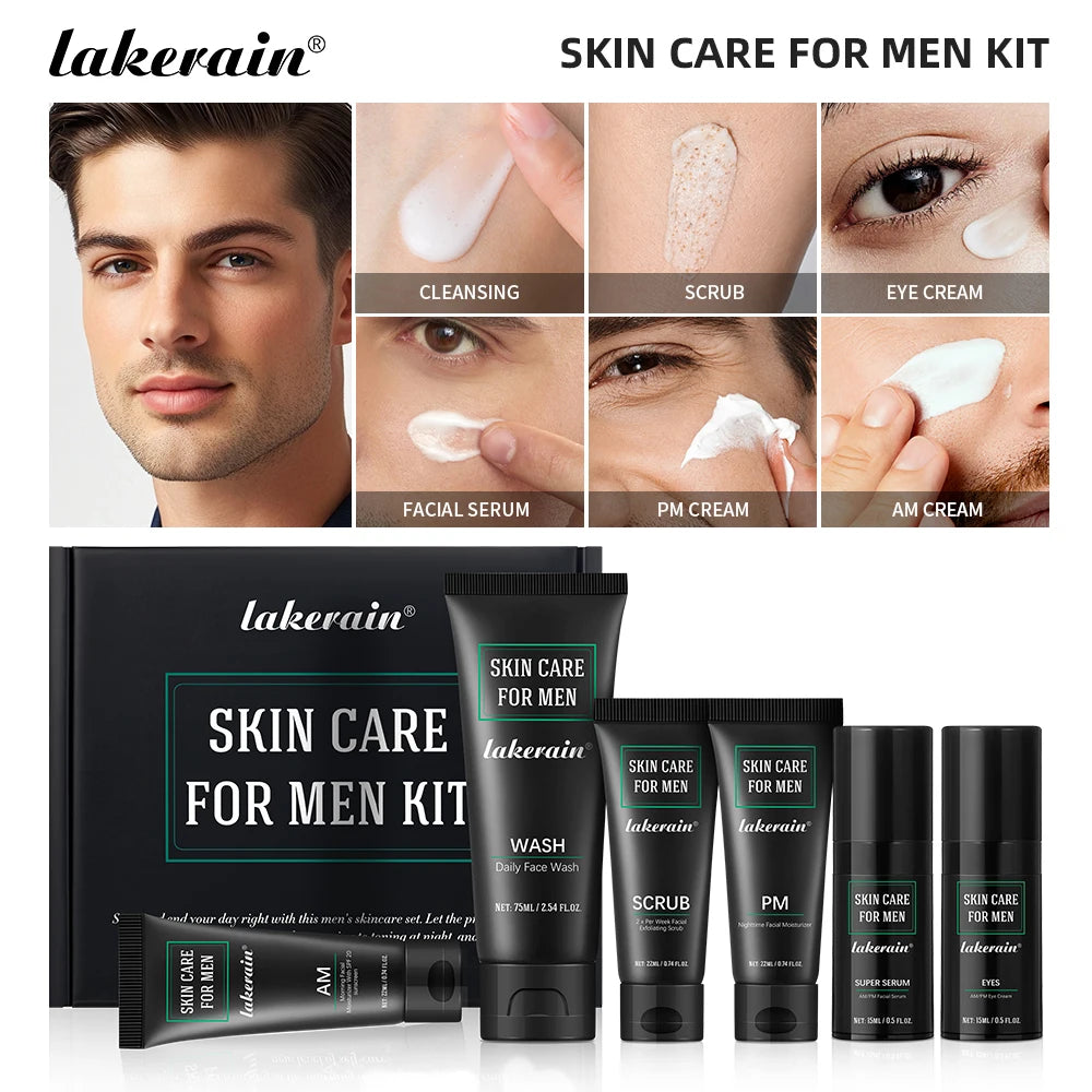 Lakerain Men Skin Care Set Hydration Oil Control SPF20