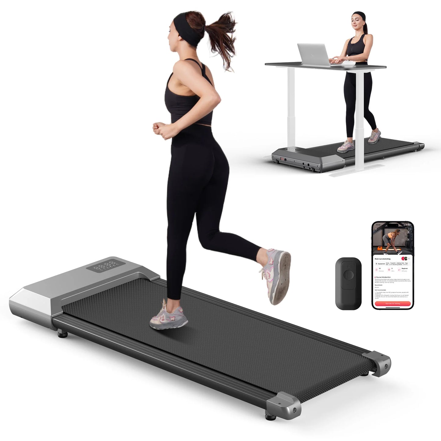 Superun 2.5HP Bluetooth Home Treadmill 2In1 Walking Running