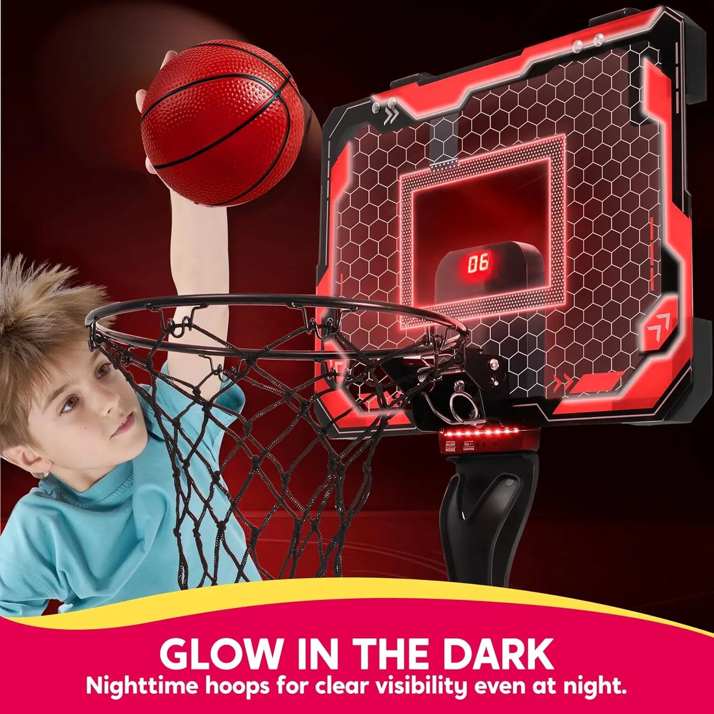 Joyfy Mini Indoor Basketball Hoop Over Door With LED Scoreboard