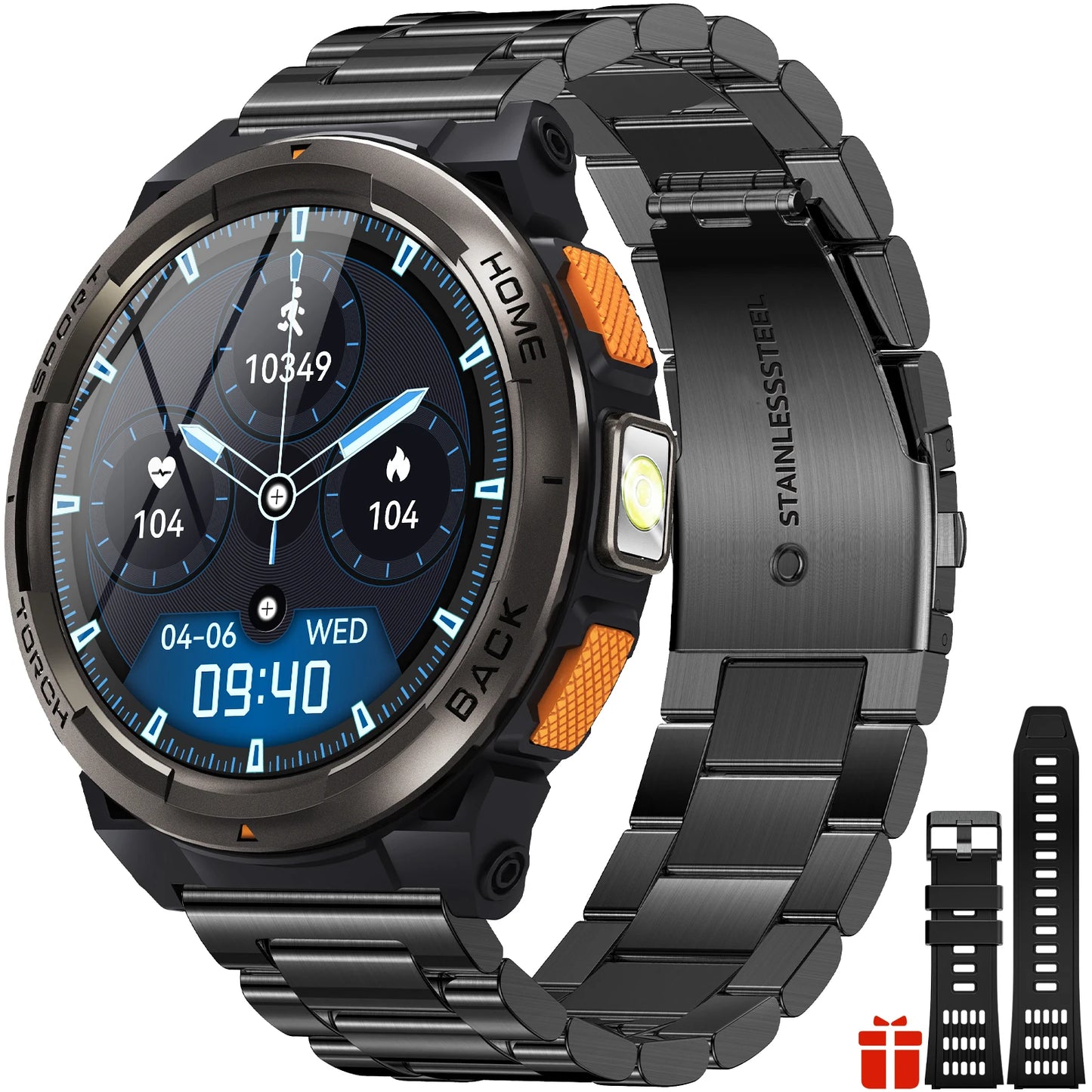 EIGIIS KE5 Smartwatch With Compass 3ATM Barometer LED Flashlight Waterproof