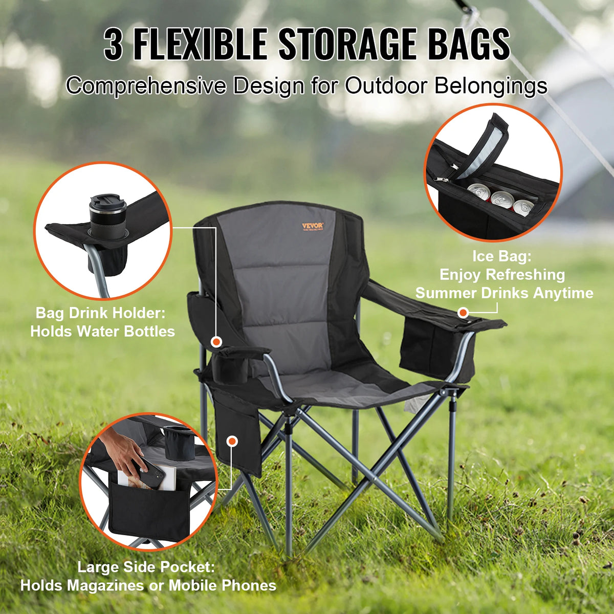 SucceBuy Ultralight Folding Camping Chair Outdoor Travel Seat
