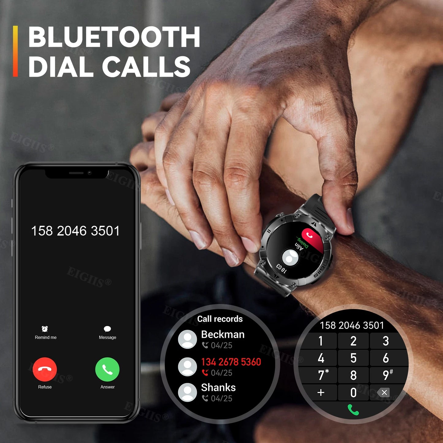 LaNikar Smart Watch TFT Display Bluetooth Call Blood Pressure Fitness