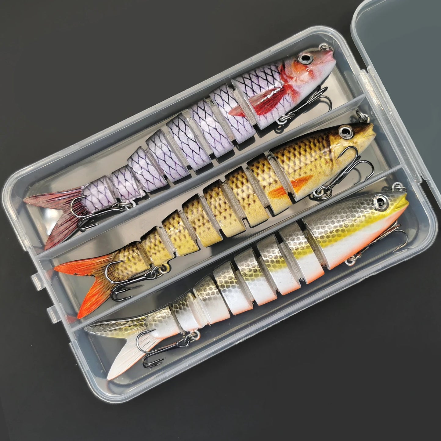 ANFS 3-Piece Multi Jointed Swimbait Lure Kit For Freshwater