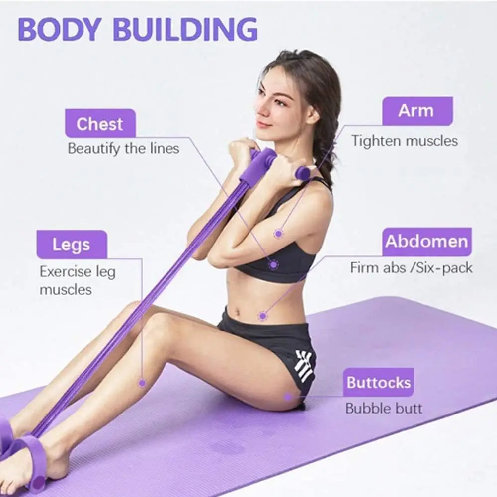 Resistance Band Set With Four Tubes For Full Body Workout