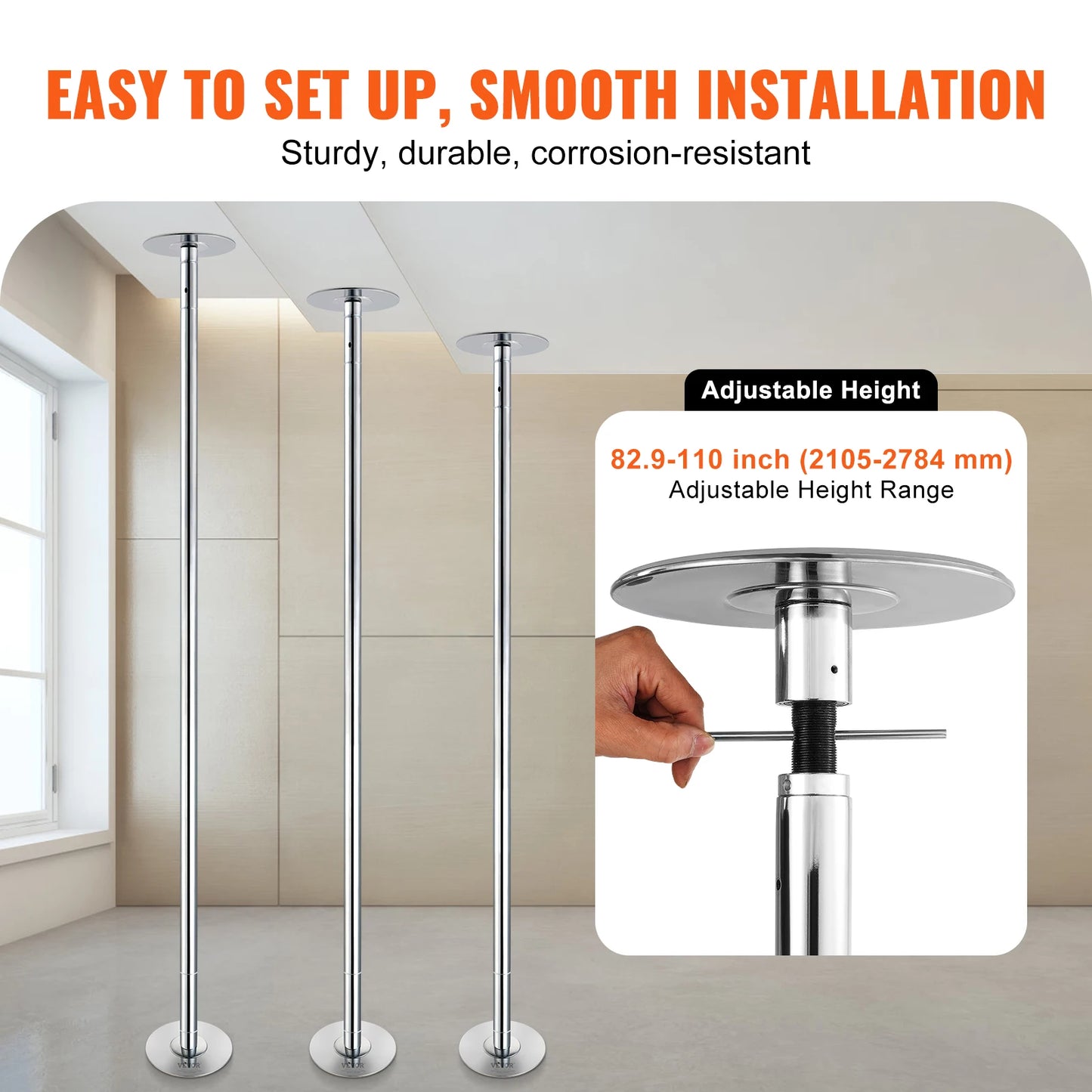 SucceBuy Professional Dancing Pole Kit Heavy Duty Stainless Steel
