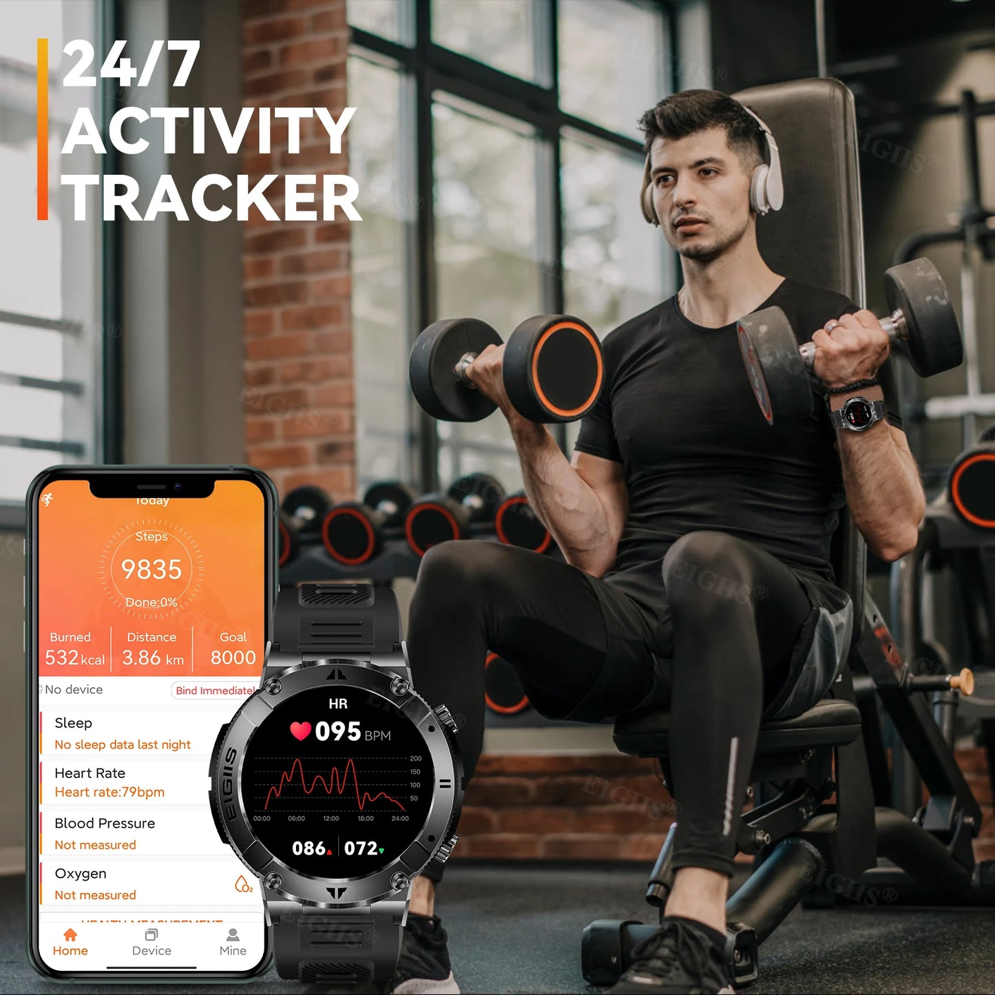 LaNikar Smart Watch TFT Display Bluetooth Call Blood Pressure Fitness