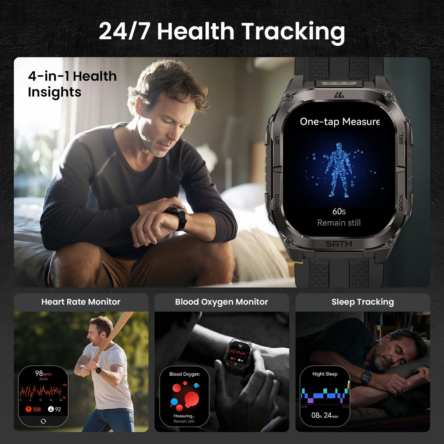 Kospe Tank M4C Advanced GPS Smartwatch With Health Tracking
