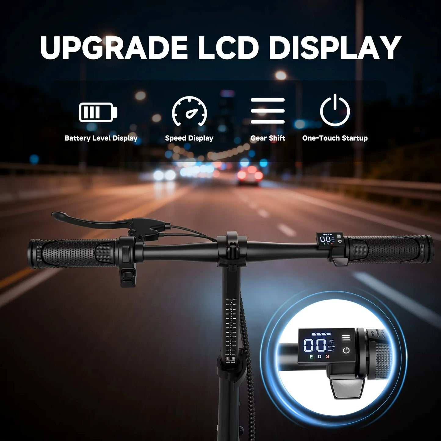 AOVOPRO T Folding Electric Scooter for Adults, 500W Dual Suspension