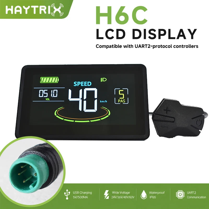 Haytrix Electric Bike LCD Display Meter Control Panel