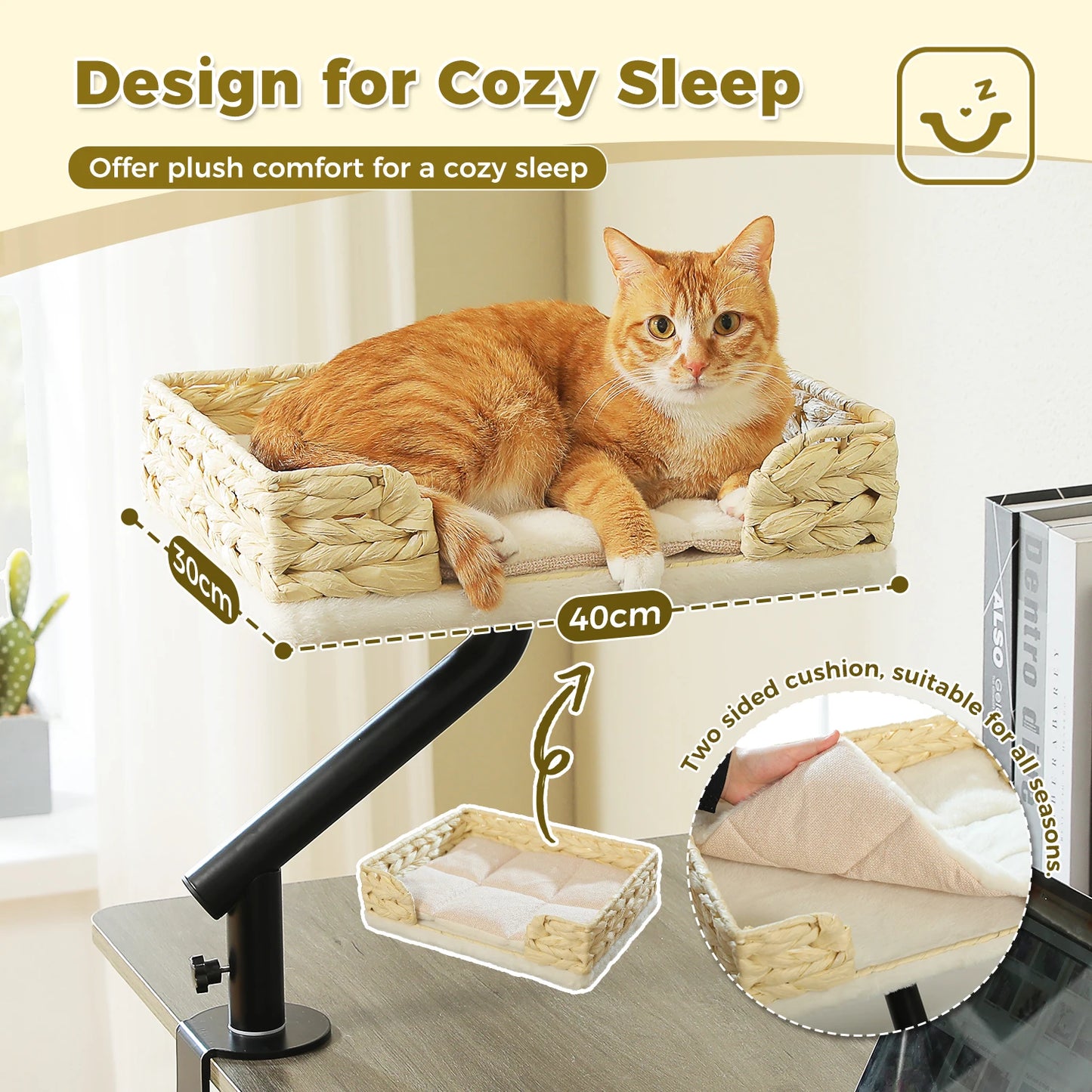 PAWZ Road Cat Desk Bed 360 Degree Rotatable Stand Hammock for Tables