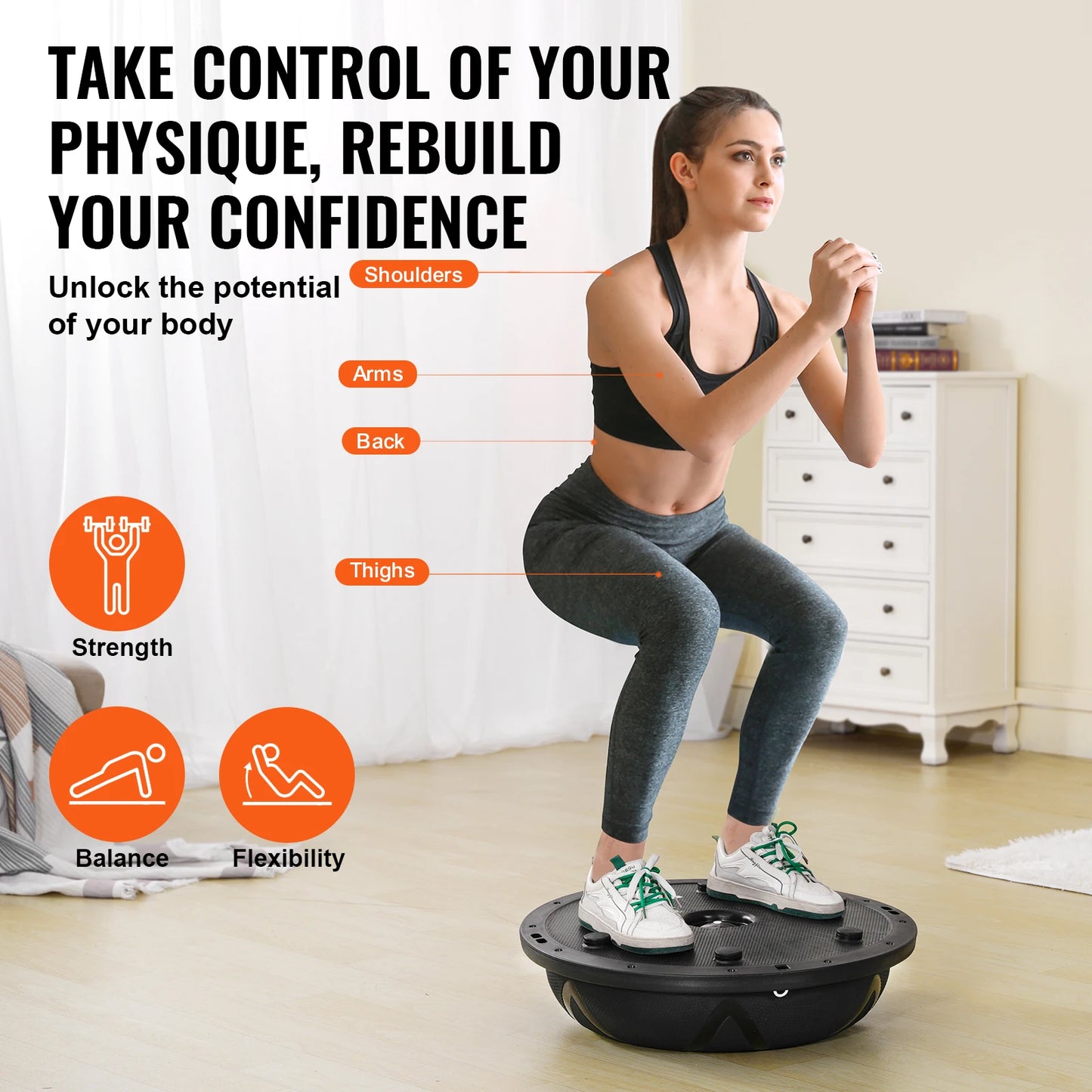 SucceBuy Half Exercise Ball Trainer For Full Body Workouts