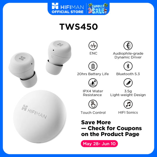 Hifiman TWS450 True Wireless Headset With Environmental Noise Cancellation