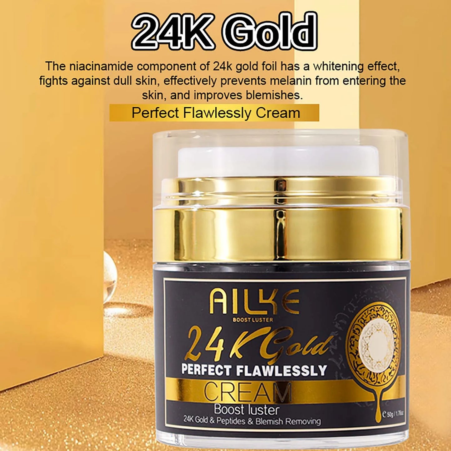 AILKE 24K Gold Skin Care Set Whitening Dark Spots Reduction