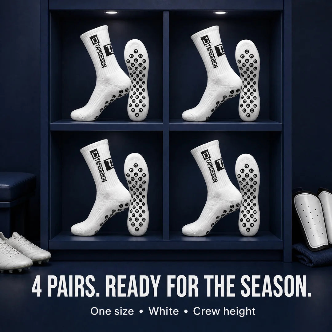 4 Pairs of New TC Mid Tube Glued Football Socks for Sports Training and Competition, Non Slip and Breathable Socks
