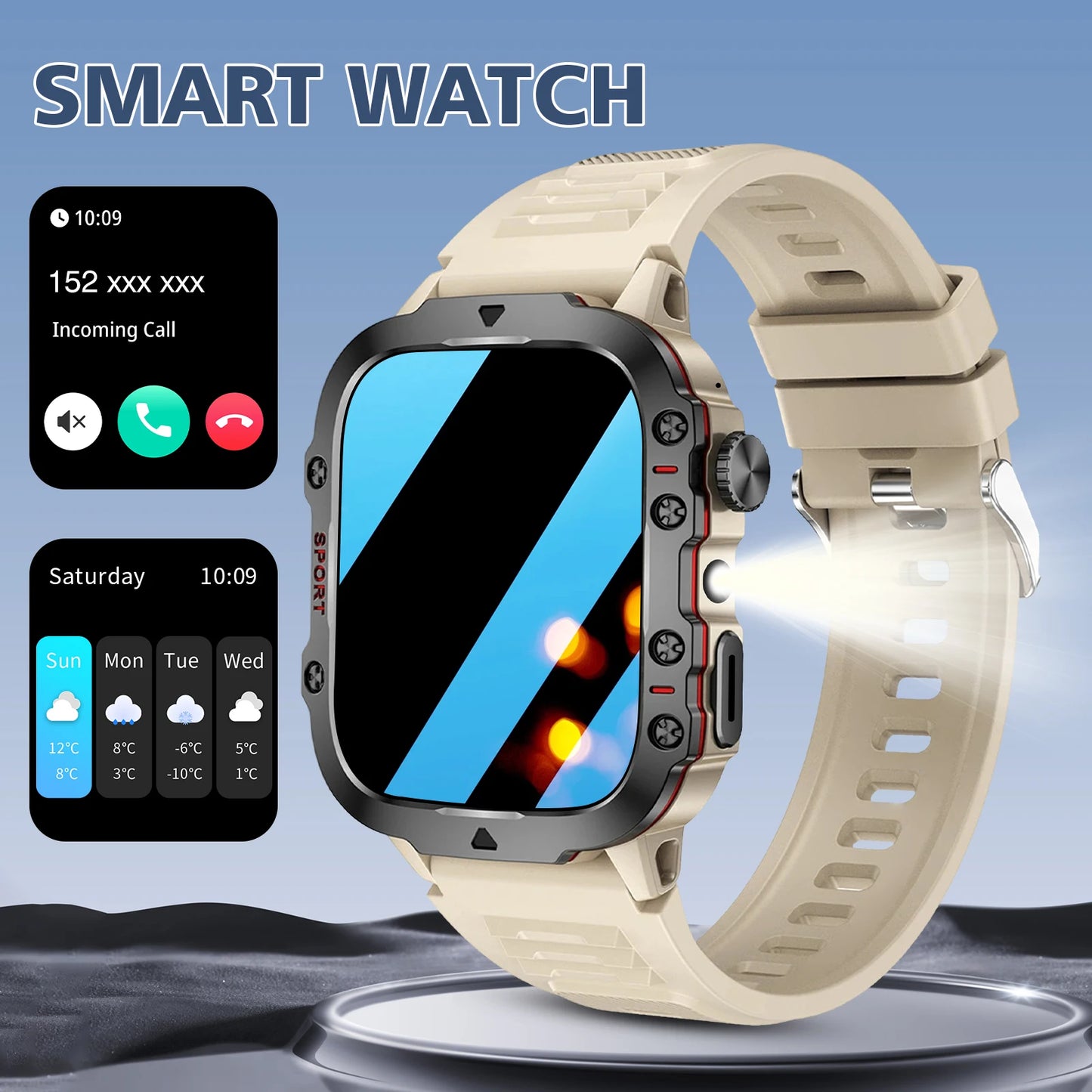 Odelettevcy Smart Watch With Bluetooth Calling And Message Alerts