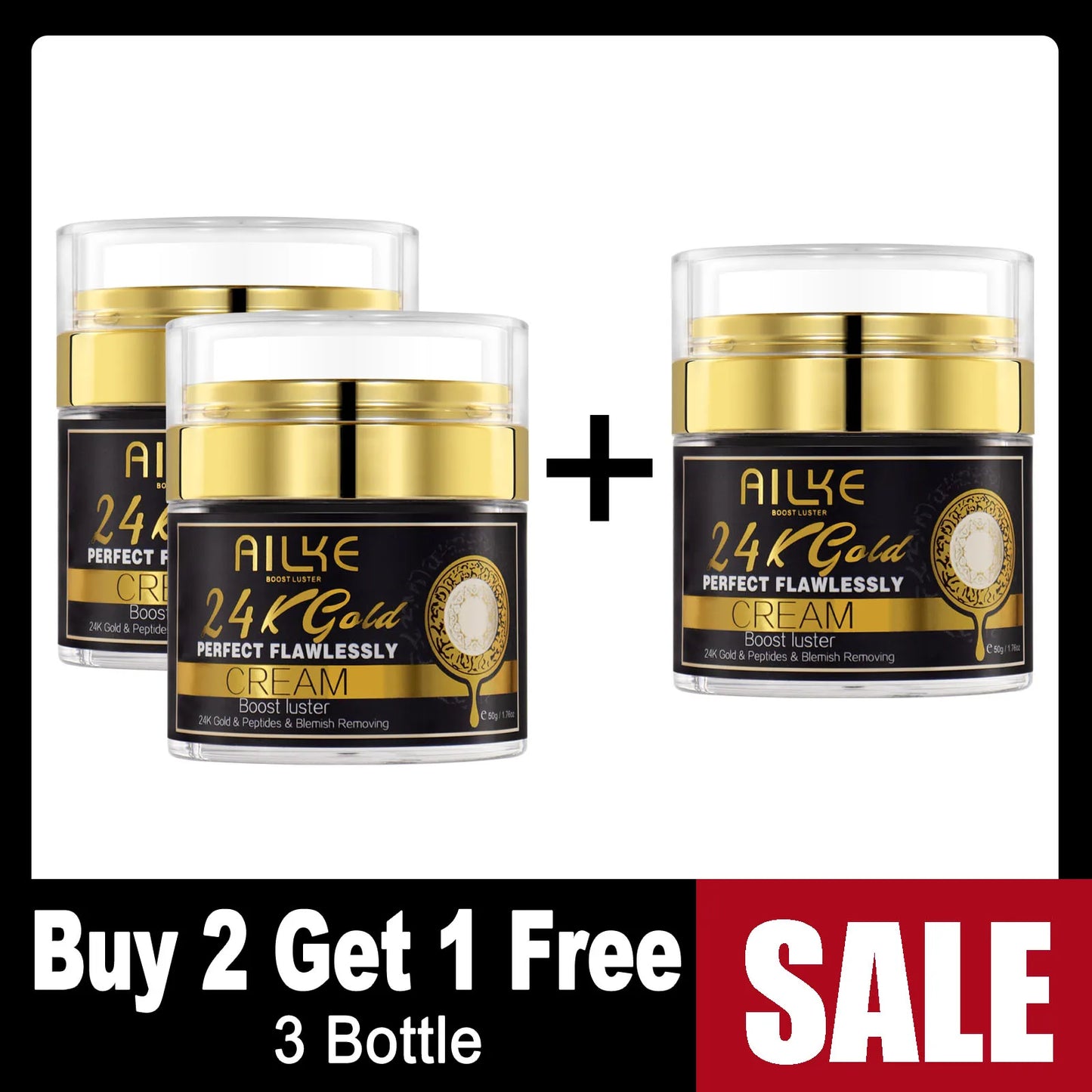 AILKE 24K Gold Skin Care Set Whitening Dark Spots Reduction