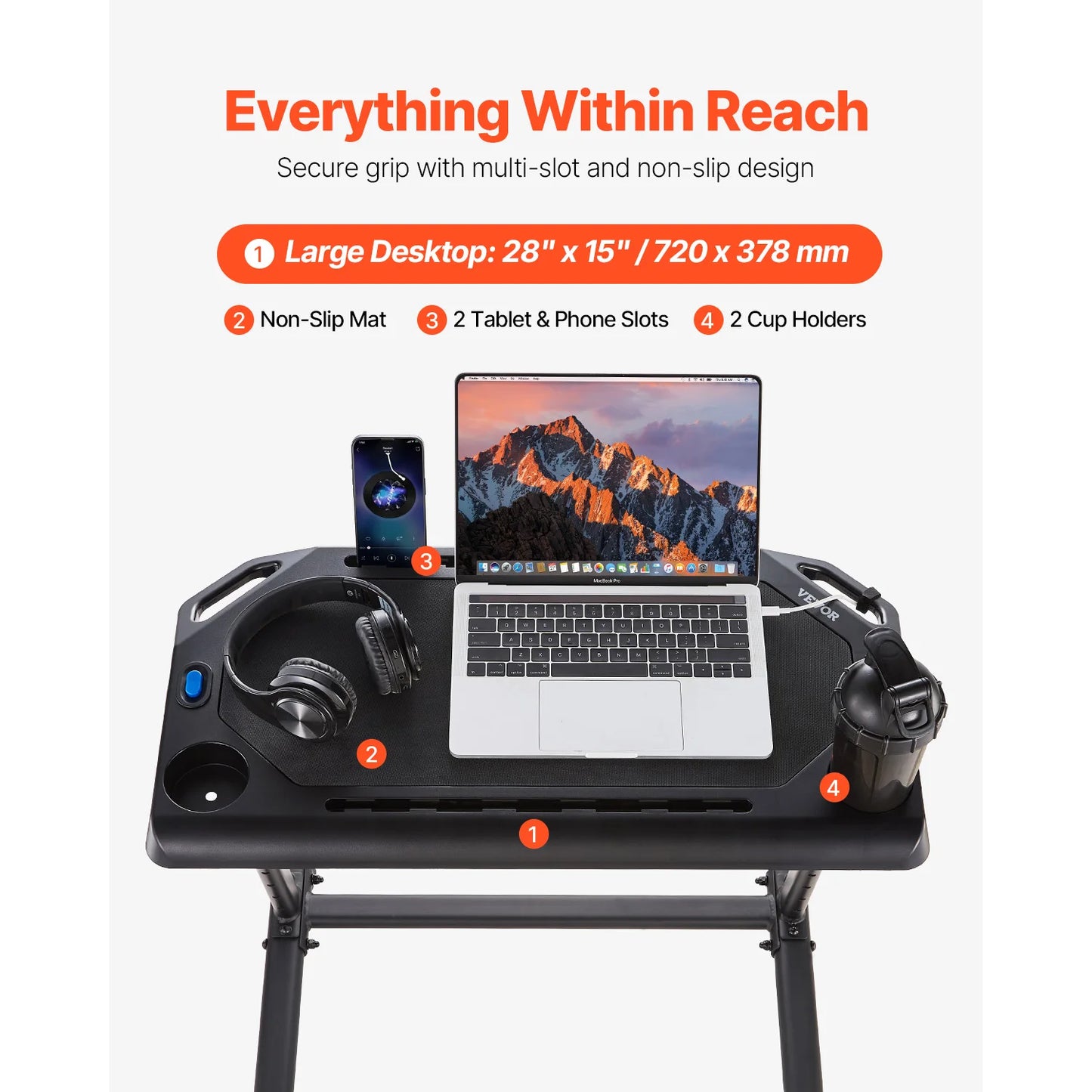 Cycling Desk For Home Office Foldable With Lockable Wheel