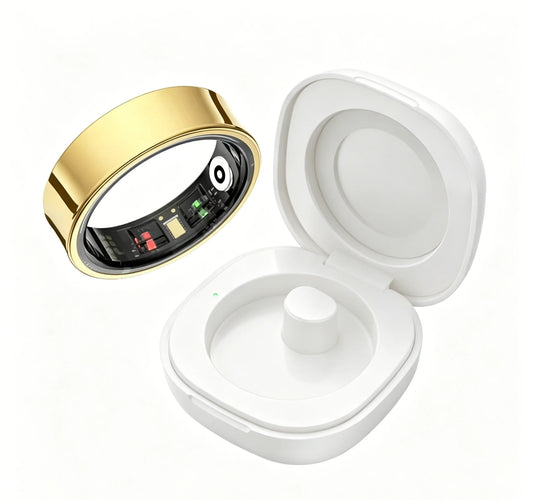 Smart Health Ring With Charging Case And Heart Rate Tracking