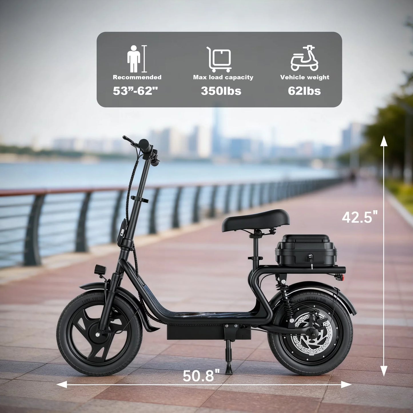 AOVOPRO T Folding Electric Scooter for Adults, 500W Dual Suspension