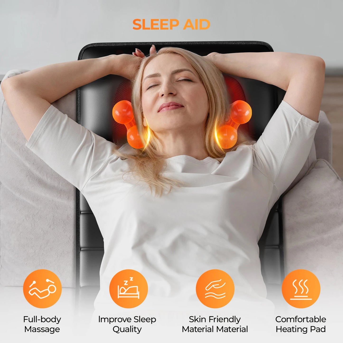 HOMEMASSA Shiatsu Full Body Massage Mat With Heat Pad