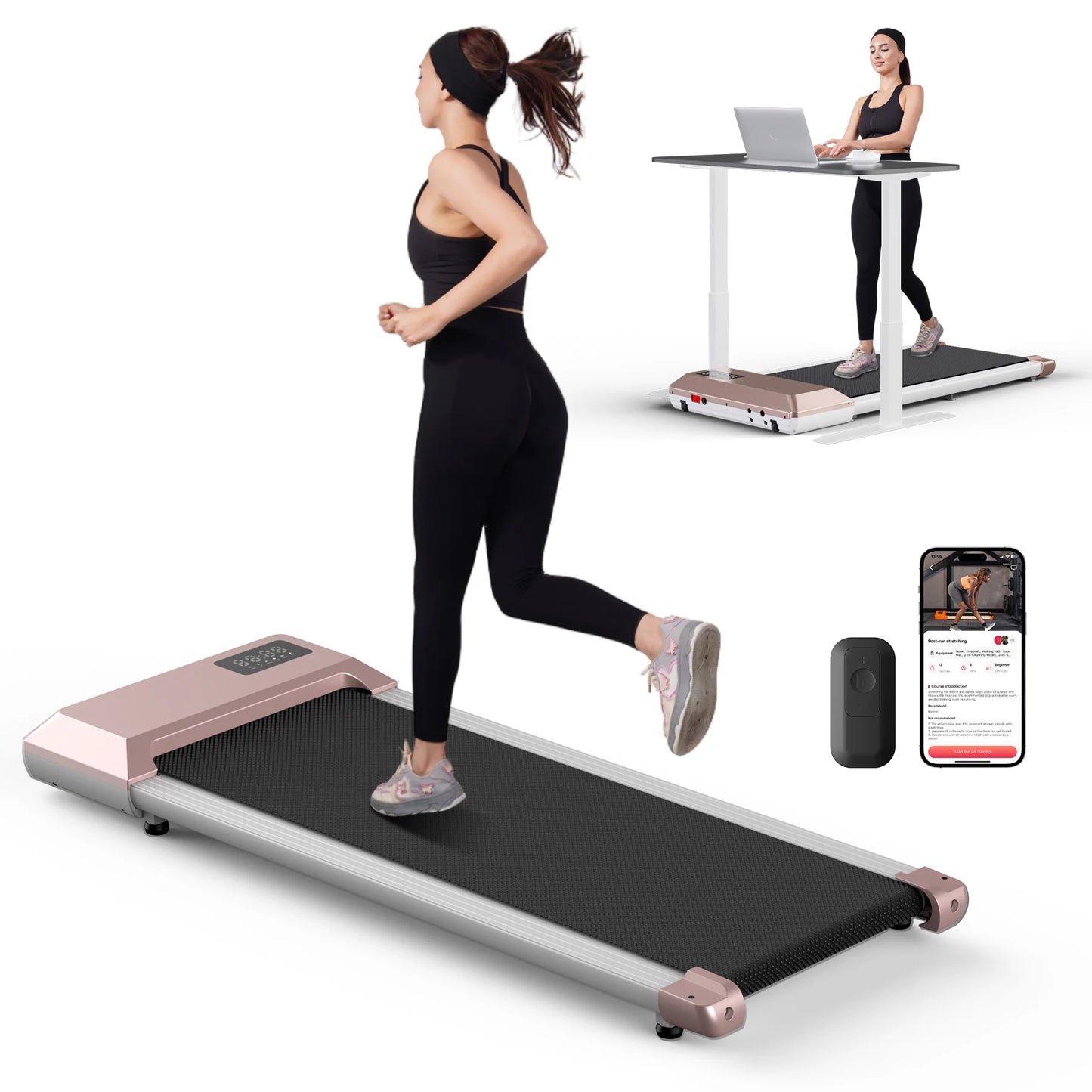 Superun 2.5HP Bluetooth Home Treadmill 2In1 Walking Running