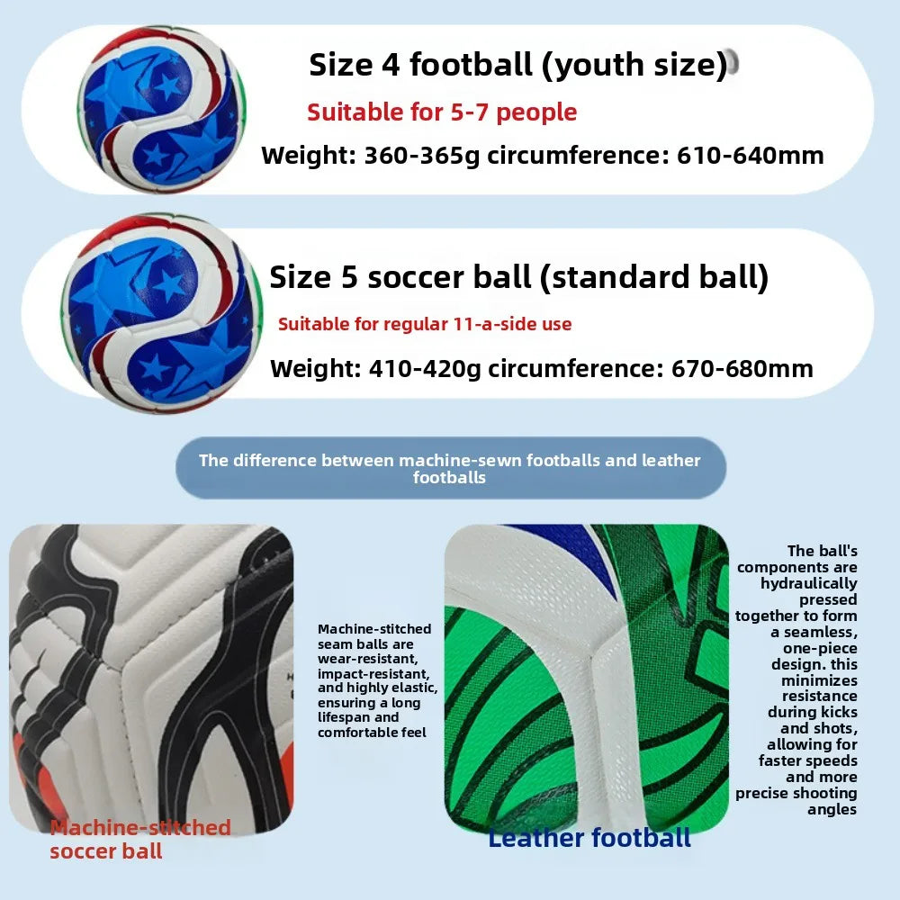 Seamless Soccer Football Match Training Ball for Practice and Play