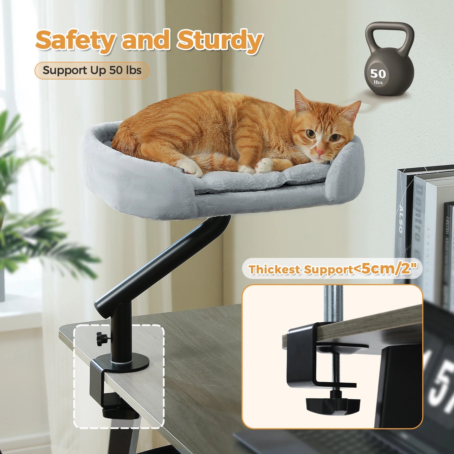 PAWZ Road Cat Desk Bed 360 Degree Rotatable Stand Hammock for Tables