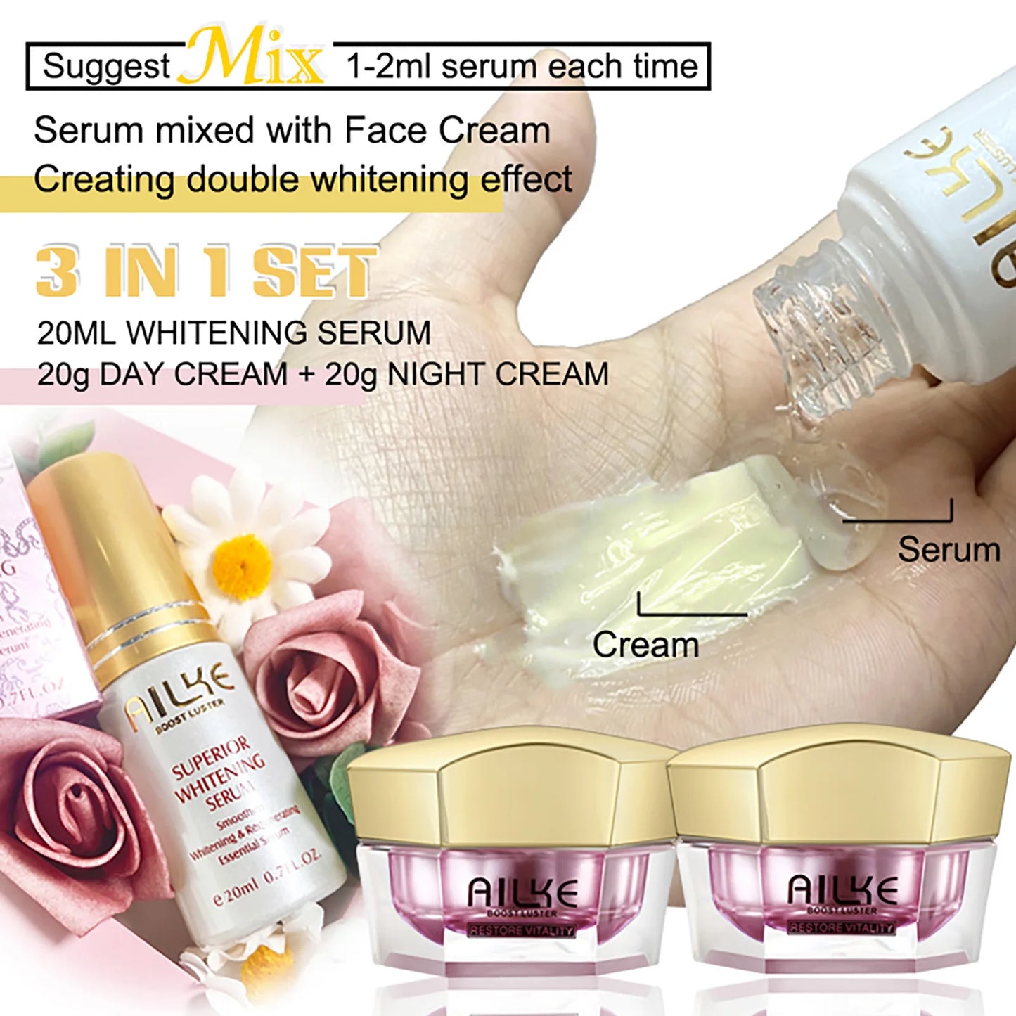 AILKE Lightening Face Cream With Sodium Hyaluronate For Brightening