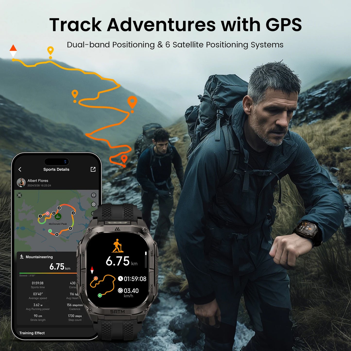 Kospe Tank M4C Advanced GPS Smartwatch With Health Tracking