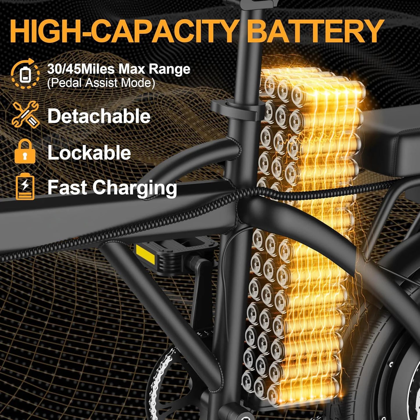 Ladped Foldable Electric Bike 500W 48V Battery Two Seats