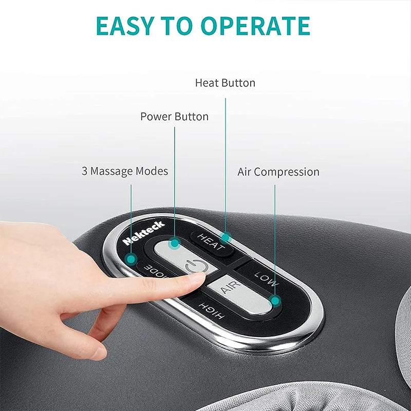 Nekteck Foot Massager With Heating Therapy And Shiatsu Air Compression