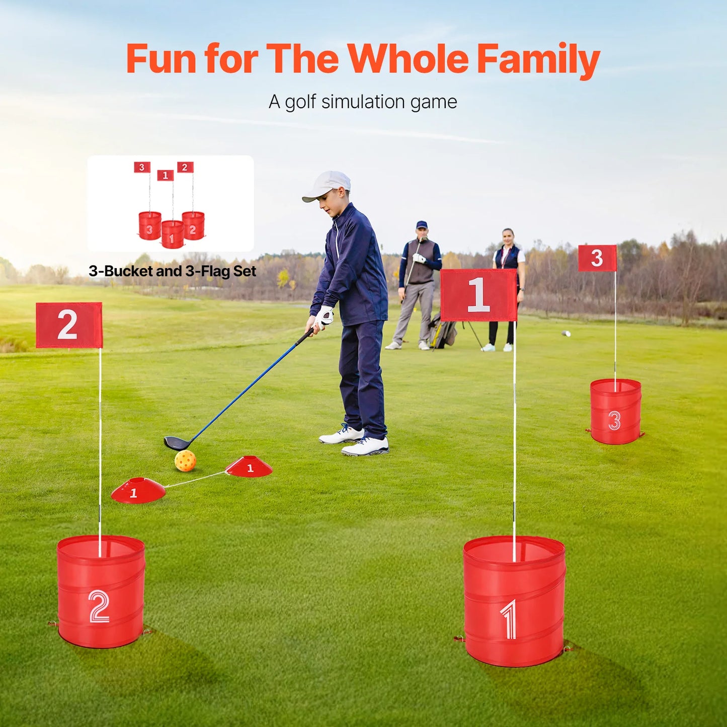 SucceBuy Backyard Golf Bucket Game For Family Outdoor Fun