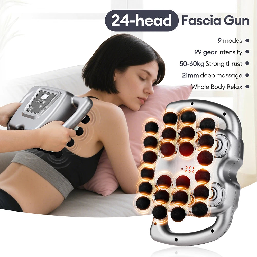 Foreverlily 24-Head Fascia Gun With 9 Modes High Frequency Vibration