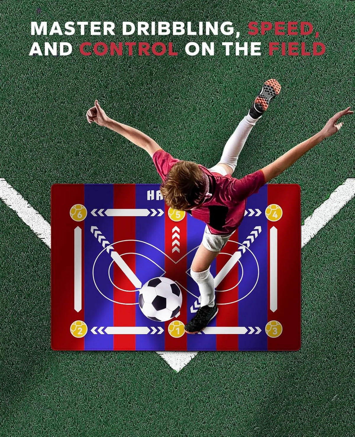 Soccer Footwork Training Mat for Ball Mastery and Agility Practice