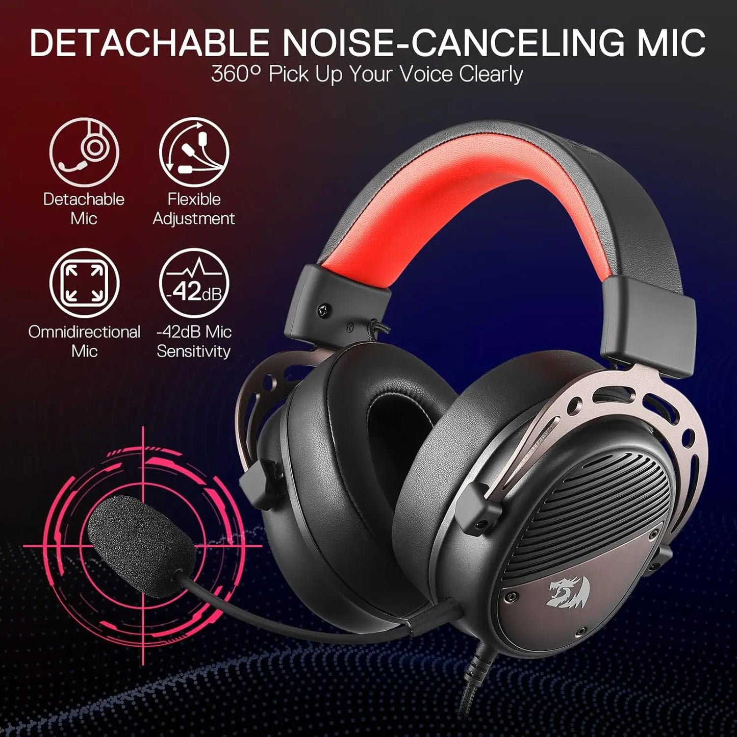 REDRAGON H730 USB Wired Gaming Headset With 360° Spatial Sound