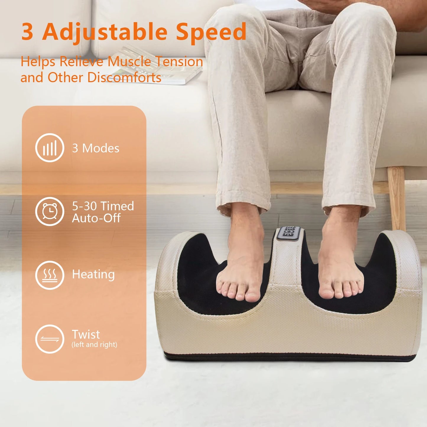 Electric Foot Massager Machine With Heating Kneading For Feet And Legs