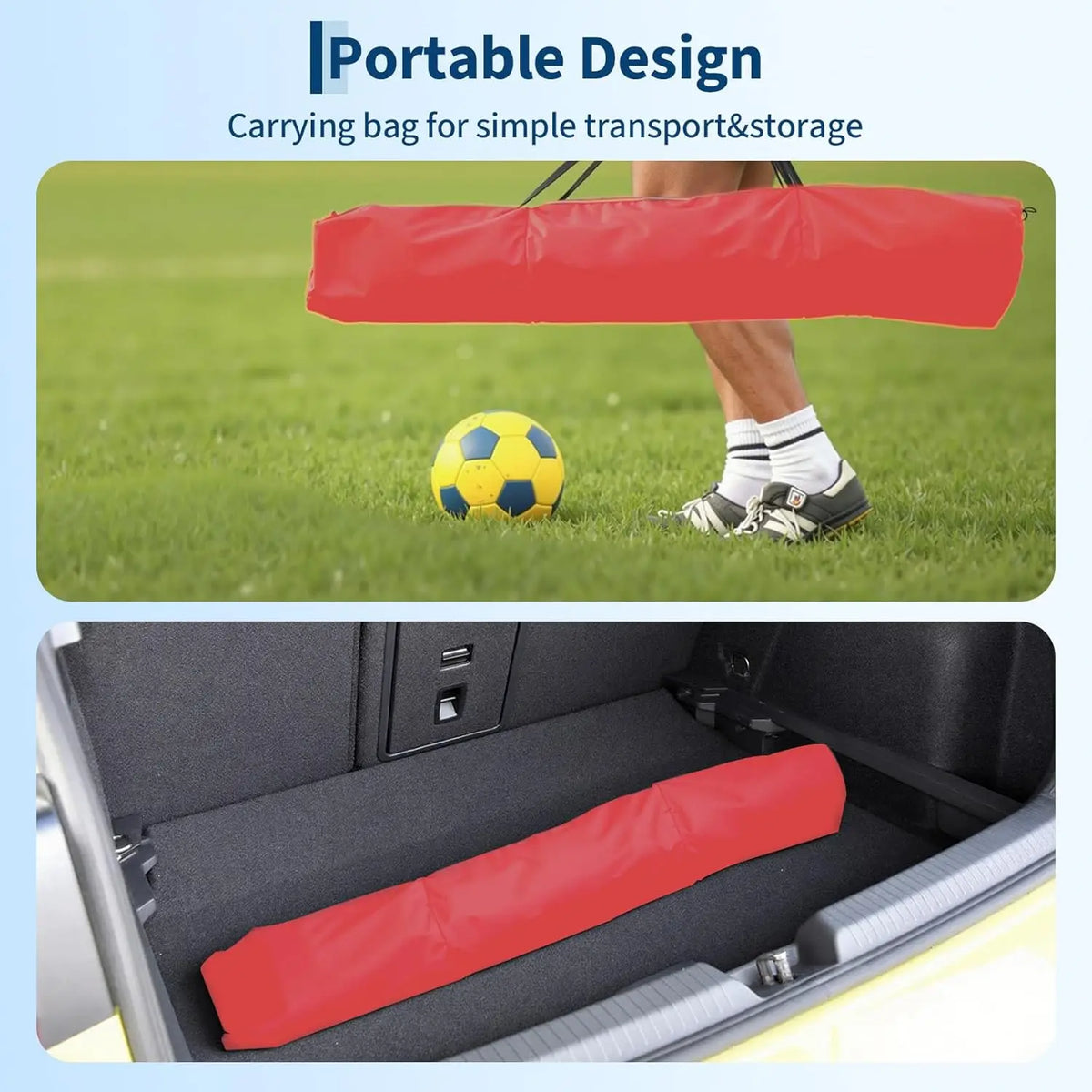 HiMISS Foldable Steel Soccer Goal With Fiberglass Support Poles
