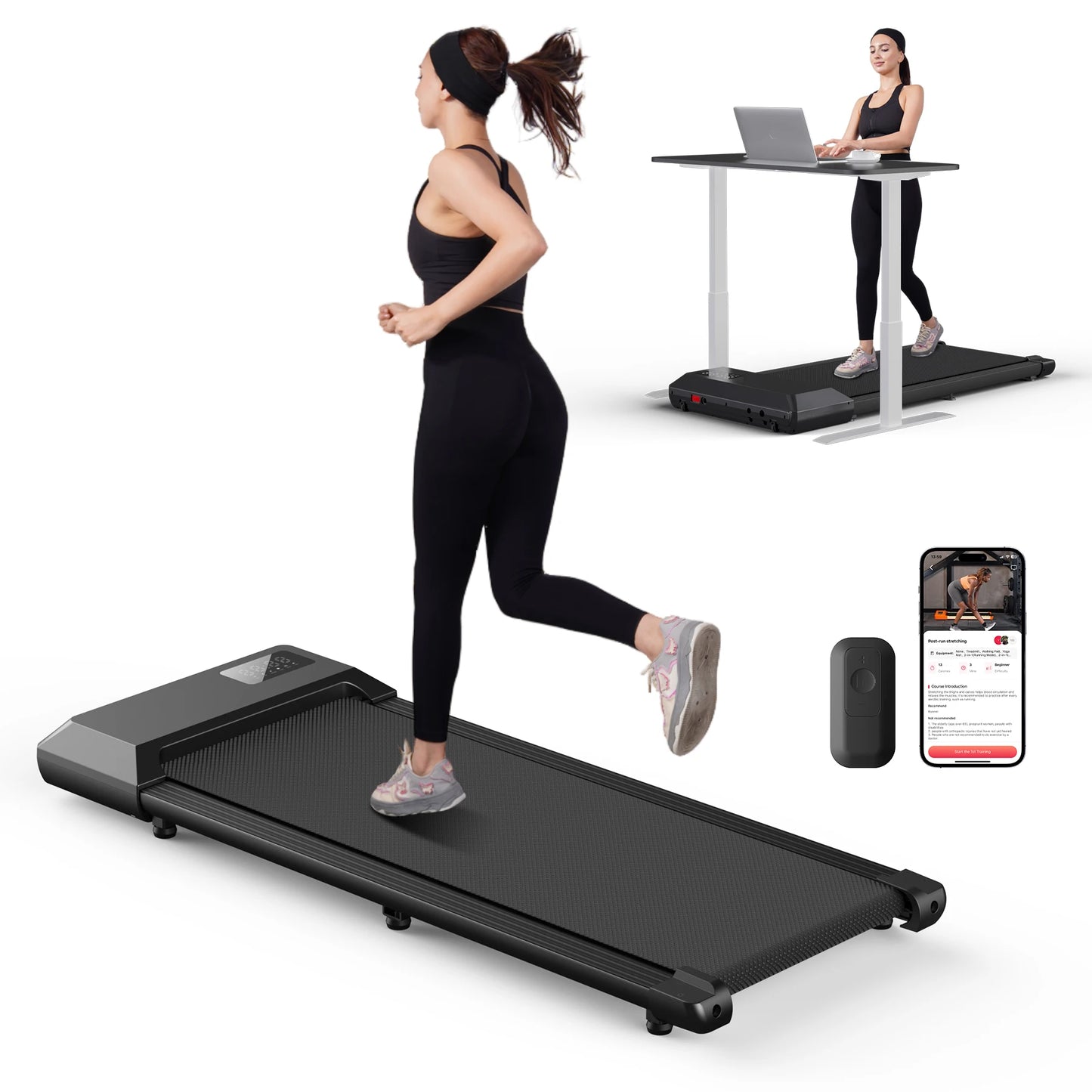 Superun 2.5HP Bluetooth Home Treadmill 2In1 Walking Running
