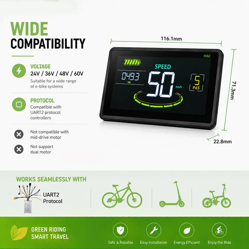Haytrix Electric Bike LCD Display Meter Control Panel