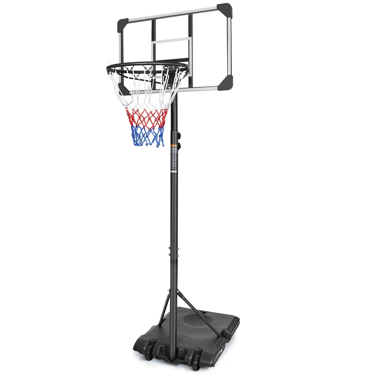 Portable Basketball Hoop System With Stable Wheeled Base For Indoor Outdoor Play