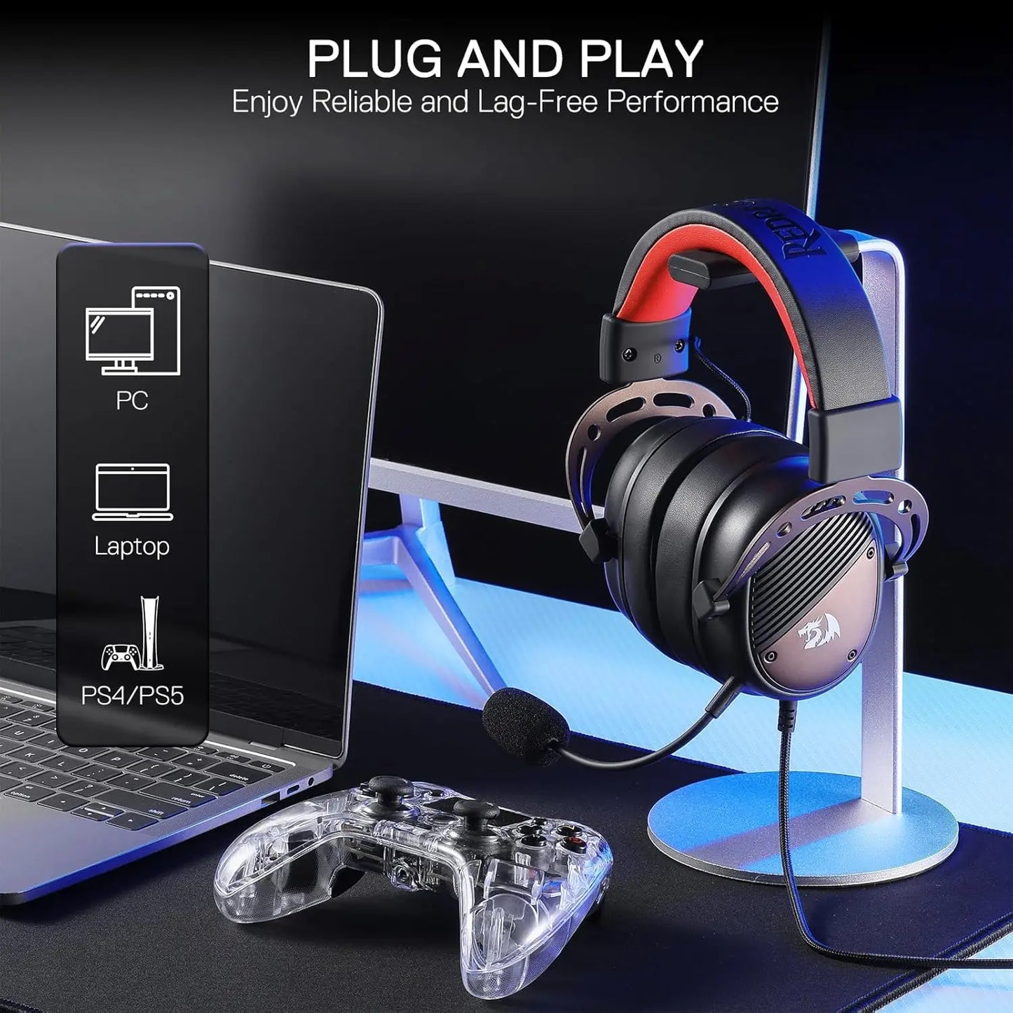 REDRAGON H730 USB Wired Gaming Headset With 360° Spatial Sound