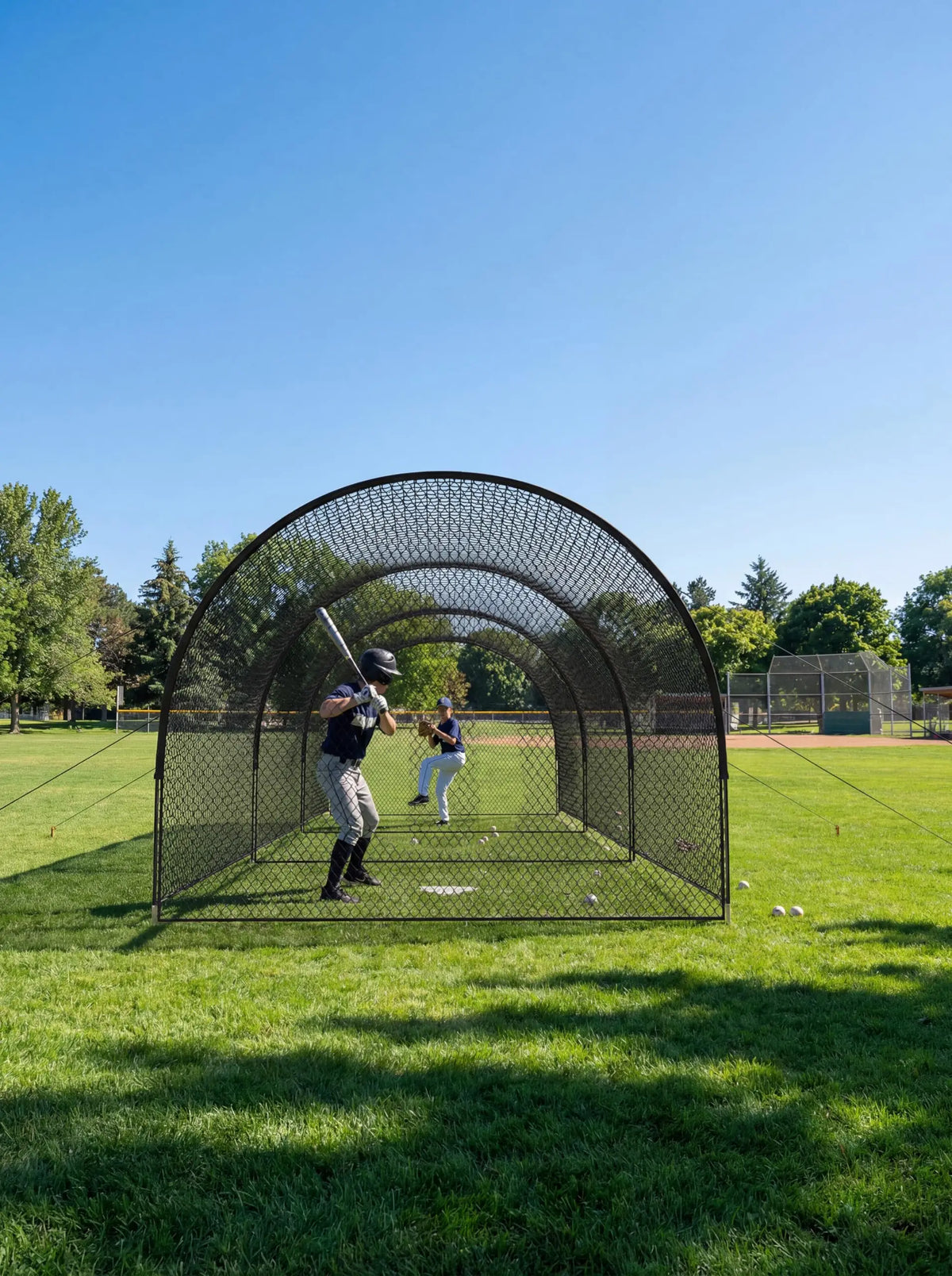 Baseball Batting Cage Net With Frame for Hitting and Pitching Practice