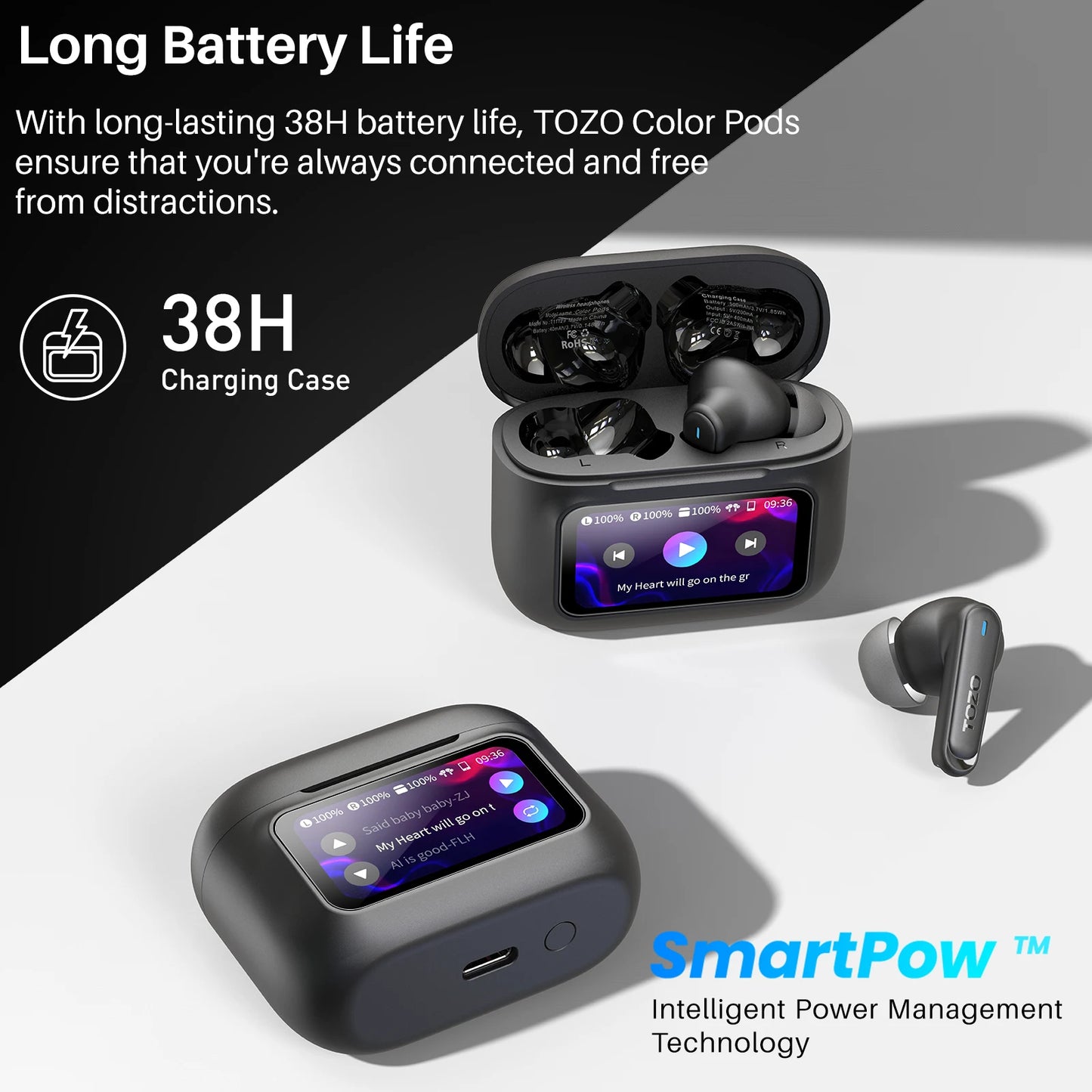 TOZO Pods AI Translate Earbuds Bluetooth 5.4 Noise Canceling
