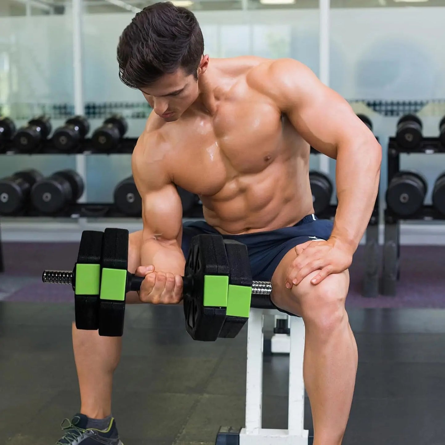 HiMISS Adjustable Dumbbell Set Two In One With Iron Handle
