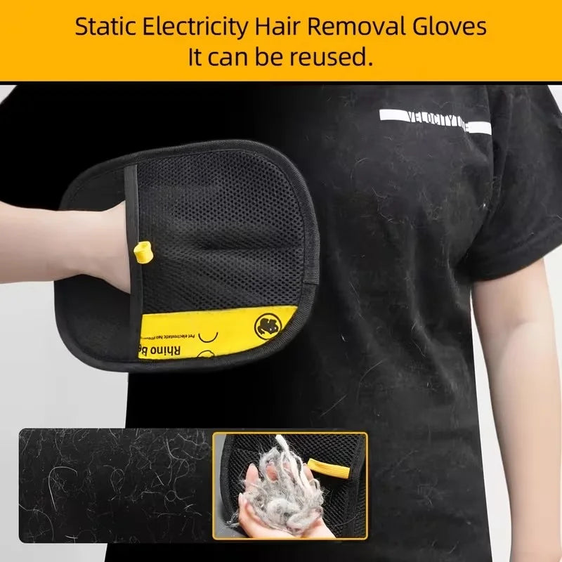 Double-Sided Pet Hair Removal Grooming Gloves for Cats and Dogs