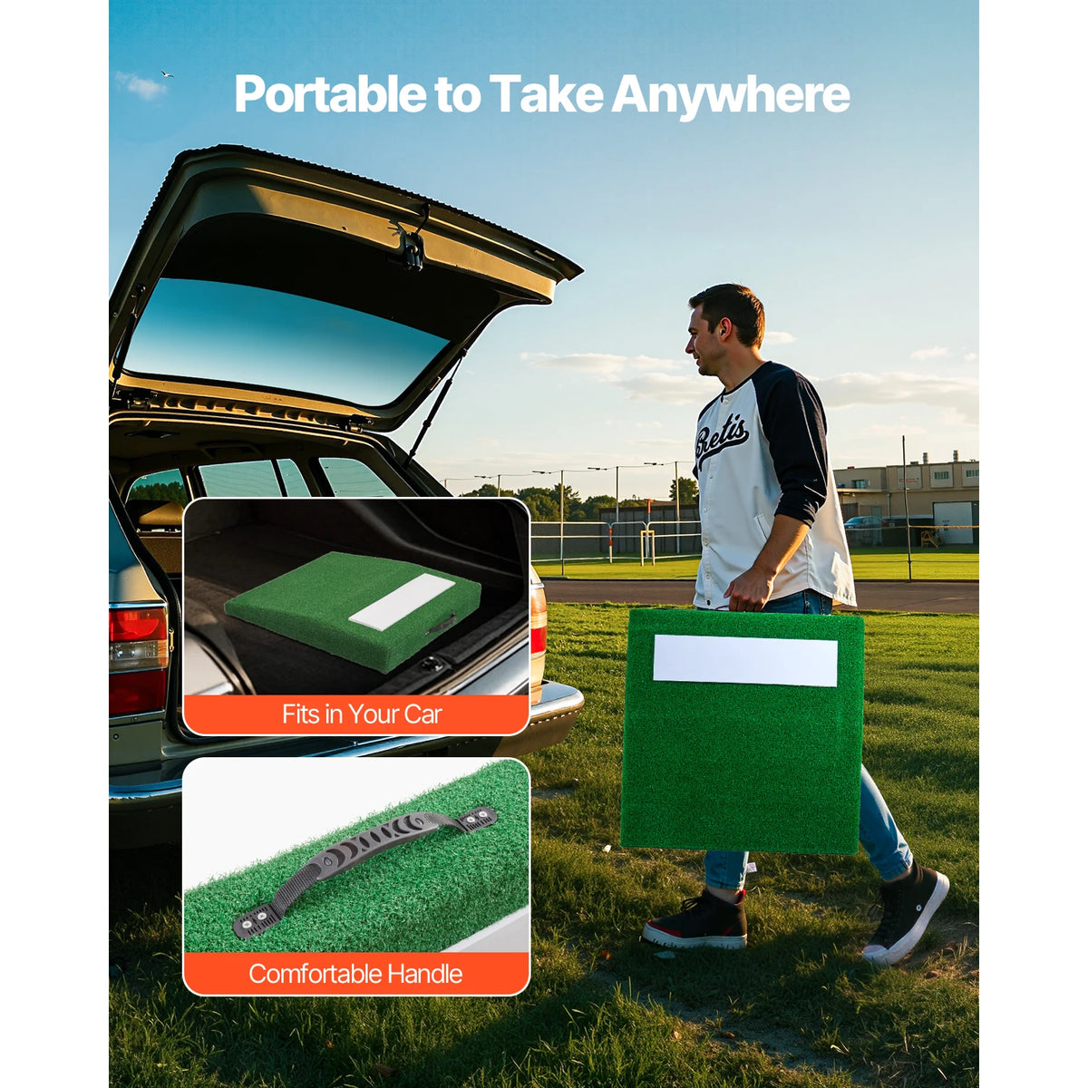 SucceBuy Baseball Softball Pitching Mound With Turf And Carry Handle