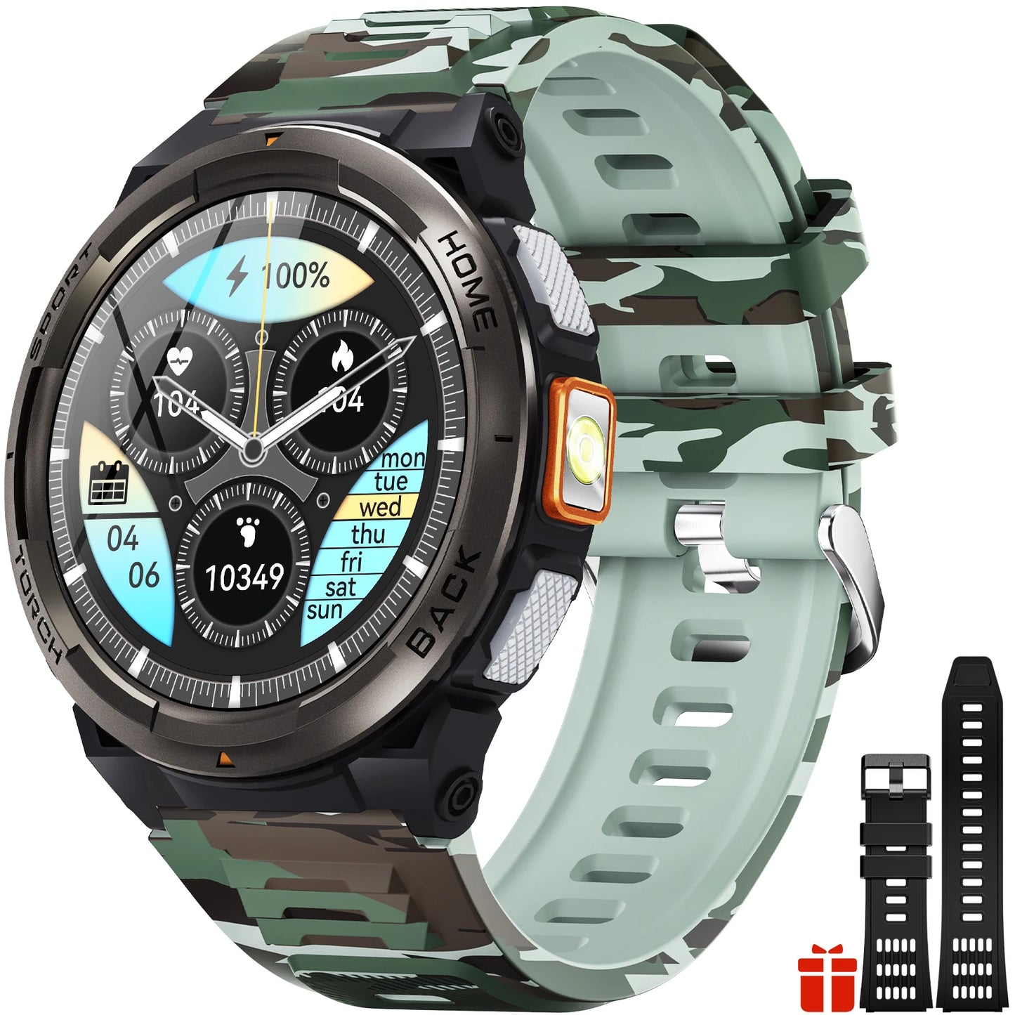 EIGIIS KE5 Smartwatch With Compass 3ATM Barometer LED Flashlight Waterproof