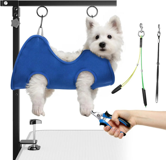 Dog Grooming Hammock Sling With Table Clamp And Adjustable Arm